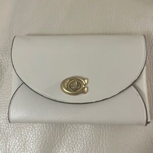 Coach cream leather slim card case